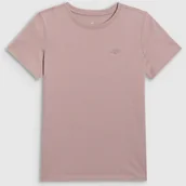 Koszulki dla dziewczynek - Koszulka Dziewczęca 4F T-shirt Bawełna Beżowy 4FJWAW25TTSHF2397 Beżowy 152 - miniaturka - grafika 1