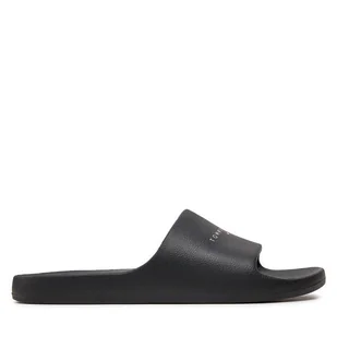 Klapki Tommy Jeans Tjw Printed Pu Pool Slide EN0EN02693 Czarny - Klapki i japonki damskie - miniaturka - grafika 1