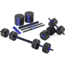 Zestaw hantli regulowanych 2x10kg ze sztangą Gymtek - Hantle i ciężarki - miniaturka - grafika 1