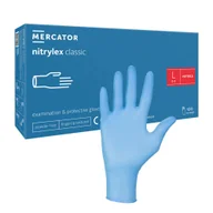 Rękawiczki jednorazowe - Rękawiczki nitrylowe L niebieskie Mercator Nitrylex Classic 100sztuk - miniaturka - grafika 1