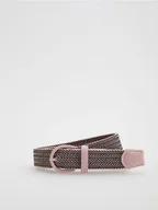 Paski - Reserved - Parciany pasek z metalową klamrą - brudny róż - miniaturka - grafika 1