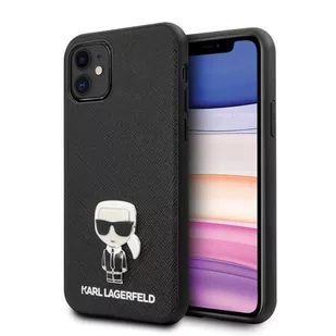 KARL LAGERFELD Karl Lagerfeld Saffiano with Pin Ikonik - Etui na iPhone 12 mini (czarny) KLHCP12SIKMSBK - Etui i futerały do telefonów - miniaturka - grafika 2