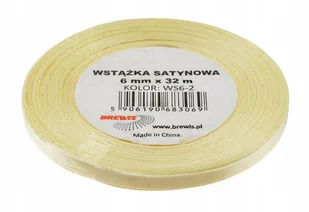 Brewis Wstążka dekoracyjna satynowa 6mmx32m ecru 2 - Pasmanteria - miniaturka - grafika 1