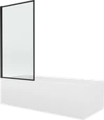 Wanny - Mexen Vega wanna prostokątna 150 x 70 cm z obudową i parawanem 1-skrzydłowym 70 cm, czarny wzór fix - 550115070X9307007070 - miniaturka - grafika 1