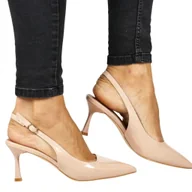 Czółenka - CZÓŁENKA BEZ PIĘTY COMER AH75 NUDE LAKIEROWANE - miniaturka - grafika 1