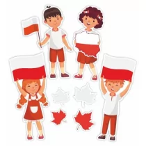 LearnHow Dekoracje okienne dwustronne Patriotyczne 01 8 szt. - Dekoracje i nakrycia stołu na imprezę - miniaturka - grafika 1