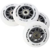 Akcesoria do skatingu - Nils EXTREME PU 80x24 82A BIAŁE MATOWE (4 szt.) + ABEC-9 (8 szt.) ZESTAW EXTREME - miniaturka - grafika 1