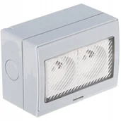Gniazdka elektryczne - GNIAZDO NATYNKOWE PODWÓJNE ATLO-S2IP5 IP55 - miniaturka - grafika 1