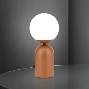 ORION Lampa stołowa Stanley, koralowa czerwień, wysokość 32 cm, ceramika/szkło - Lampy stojące - miniaturka - grafika 1
