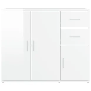 Szafka, biała, połysk, 91x29,5x75 cm, materiał drewnopochodny Lumarko! - Szafki do salonu - miniaturka - grafika 7
