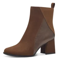 Kozaki damskie - Marco Tozzi Damskie botki Zip+Slip 2-25385-43 modne kozaki, Cognac Comb, 38 EU, Cognac Comb, 38 EU - miniaturka - grafika 1