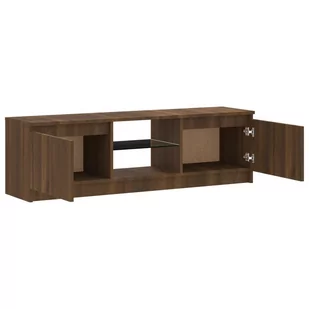 Lumarko Szafka pod TV z LED, brązowy dąb, 120x30x35,5 cm - Szafki RTV - miniaturka - grafika 10