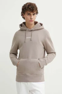 Superdry bluza bawełniana męska kolor beżowy z kapturem z aplikacją - Bluzy męskie - miniaturka - grafika 1