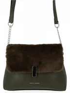 Torebki damskie - Elegancka Listonoszka Damska firmy David Jones Khaki - miniaturka - grafika 1