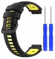 Akcesoria do zegarków - Pasek silikonowy do Garmin G02 - czarno-żółty - miniaturka - grafika 1