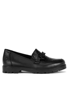 Rieker Mokasyny 45561-01 Czarny - Mokasyny damskie - miniaturka - grafika 1