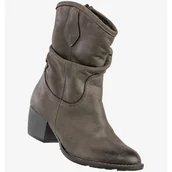 Kozaki damskie - Kozaki Damskie Skórzane Buty Na Zimę Ocieplane Szare Śpiewla 703 37 Popiel - miniaturka - grafika 1