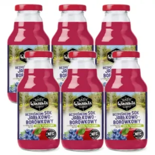 Sady Wincenta Sok 100% jabłkowo-borówkowy naturalnie mętny tłoczony NFC Zestaw 6 x 330 ml - Soki i napoje niegazowane - miniaturka - grafika 1