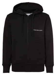 Calvin Klein Jeans Męska kurtka z kapturem Mężczyźni Bawełna czarny jednolity, M - Kurtki męskie - miniaturka - grafika 1