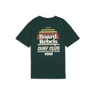 Młodzieżowa koszulka Mid 90s z grafiką PUMA Dark Myrtle Green - Odzież sportowa dziecięca - miniaturka - grafika 1
