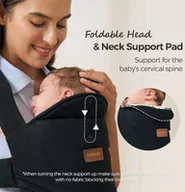 Nosidełka dla dzieci - Momcozy WEESNUG NEWBORN CARRIER COTTON BLACK - miniaturka - grafika 1