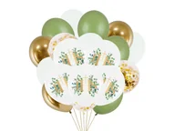 Balony i akcesoria - Zestaw balonów komunijnych zielono- złoty - 21 szt. - miniaturka - grafika 1