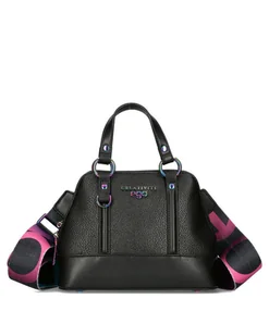 Czarna torebka z ozdobnymi paskami MARMO - Torebki damskie Czarna torebka z ozdobnymi paskami MARMO - Torebki damskie - miniaturka - grafika 1