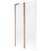 Parawany nawannowe - Mexen Mist L parawan nawannowy 2-skrzydłowy 100 x 150 cm, transparent, miedź szczotkowana - 8A9L-100-011-65-00 - miniaturka - grafika 1