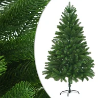 Choinki - vidaXL Sztuczna choinka z lampkami LED i bombkami, zielona, 210 cm - miniaturka - grafika 1