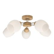 Lampy sufitowe - Spotlight Parma Wood lampa sufitowa 5-punktowa dąb olejowany/biały 8320574 8320574 - miniaturka - grafika 1