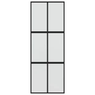Drzwi przesuwne, czarne, 76x205 cm, szkło hartowane, aluminium 8721012120419 - Drzwi wewnętrzne - miniaturka - grafika 5