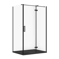Kabiny prysznicowe - Kabina prysznicowa Cersanit Jota 120x90x195 prostokątna czarny transparentne z brodzikiem tako slim czarny mat S601-404 - miniaturka - grafika 1