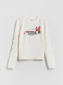 Bluzki dla dziewczynek - Reserved - Koszulka Atomówki - złamana biel - miniaturka - grafika 1