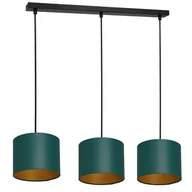 Lampy sufitowe - Luminex Arden 3550 Lampa wisząca zwis 3x60W E27 czarny/zielony/złoty - miniaturka - grafika 1