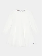 Sukienki i spódniczki dla dziewczynek - Tommy Hilfiger Sukienka codzienna Anglaise KG0KG07779 D Biały Regular Fit - miniaturka - grafika 1