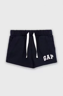 Spodnie i spodenki dla dziewczynek - GAP szorty dziecięce kolor granatowy z nadrukiem regulowana talia - Gap - grafika 1