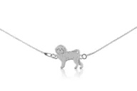 Bransoletki - Bransoletka z psem maltańczykiem srebrnym na łańcuszku - miniaturka - grafika 1