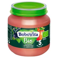 Desery dla dzieci - Bobovita Bio Jabłko i Czarna Porzeczka - deser owocowy 125g - miniaturka - grafika 1