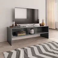 Szafki RTV - vidaXL Szafka pod TV, szara, wysoki połysk, 120x40x40cm, płyta wiórowa - miniaturka - grafika 1