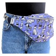 Nerki - Nerka / Saszetka biodrowa - fioletowe pieski - miniaturka - grafika 1