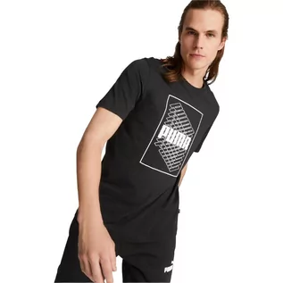 Koszulki męskie - Puma Koszulka Męska T-Shirt Wording Graphic Tee Black 671744 01 S - grafika 1