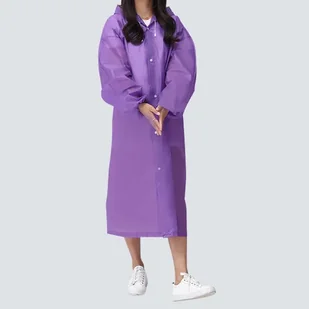 Damski płaszcz przeciwdeszczowy - Fioletowy - Płaszcze damskie - miniaturka - grafika 1
