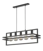 Lampy sufitowe - Merci lampa wisząca 5-punktowa czarna 32397 - miniaturka - grafika 1