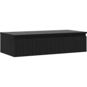 Szafki łazienkowe - Mexen Rivel szafka łazienkowa podumywalkowa 100 cm z blatem, 1 szuflada, ryflowana , czarna mat - 91A20-10023-1-BFC71 - miniaturka - grafika 1