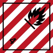 Systemy ekspozycyjne i znaki informacyjne - MB003 MATERIAŁY STAŁE ZAPALNE, FN - FOLIA SAMOPRZYLEPNA; (100X100MM) - miniaturka - grafika 1