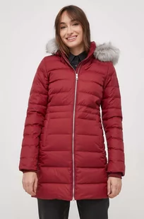 Tommy Hilfiger kurtka puchowa damska kolor bordowy zimowa - Kurtki damskie - miniaturka - grafika 1