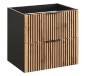 Szafki łazienkowe - Wisząca szafka umywalkowa 60 cm z lamelami T2-H01 - miniaturka - grafika 1