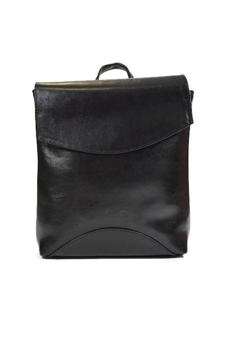 Klasyczny czarny skórzany plecak
