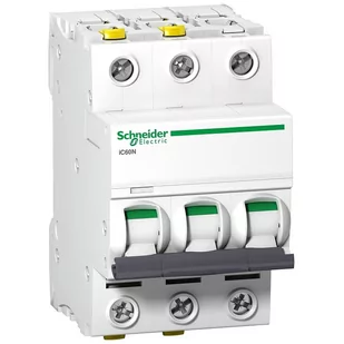 Schneider Electric Wyłącznik nadprądowy trójbiegunowy C 1A iC60N A9F04301 - Bezpieczniki elektryczne - miniaturka - grafika 1
