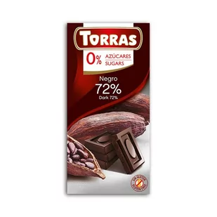 Torras Czekolada gorzka bez cukru 72% kakao 75g - 8410342006585 - Czekolada - miniaturka - grafika 1